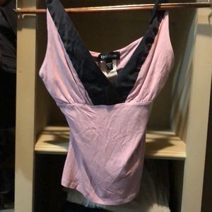 Pink and black silk Bebe tank top